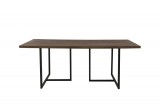 DINING TABLE CHISA BROWN BLACK METAL LEG - DINING TABLES